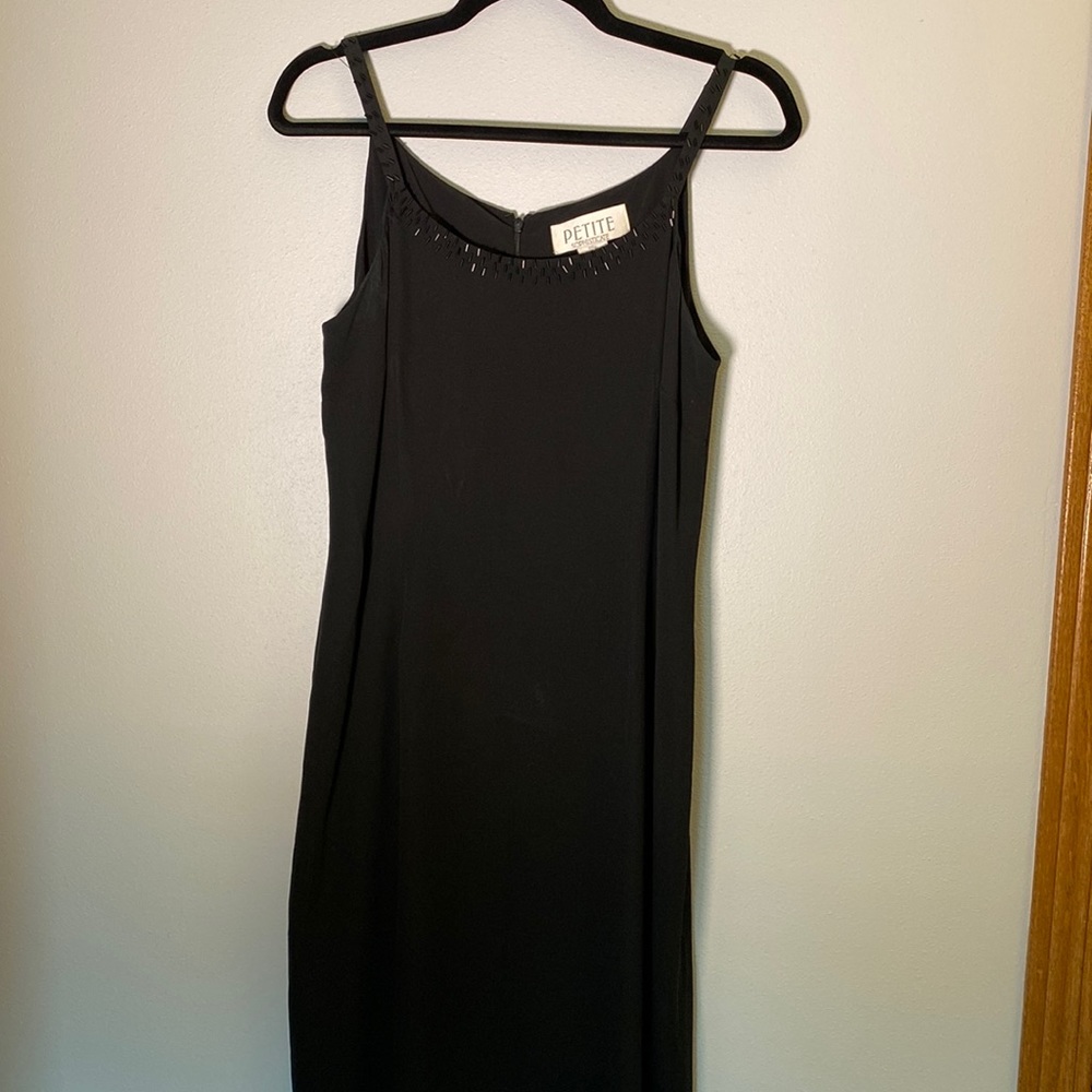 Petite sophisticate size 10 long sheath dress.